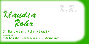 klaudia rohr business card